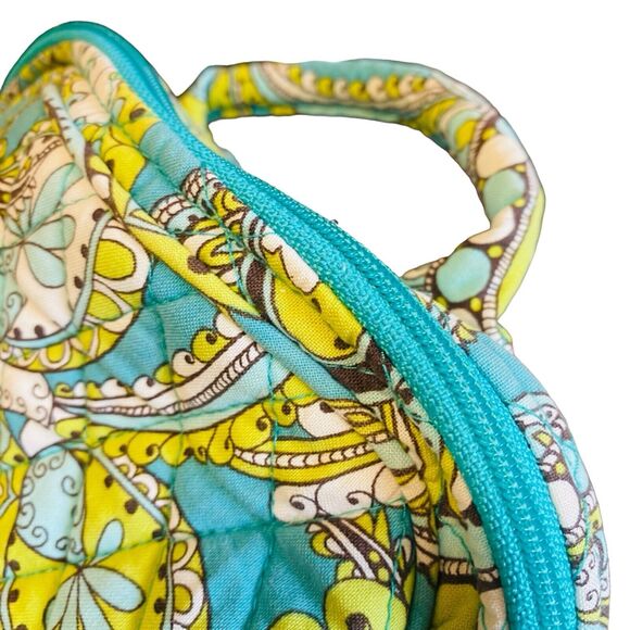 Vera Bradley Retired Peacock Green Small Quilted Backpack Vintage Paisley Purse - Picture 5 of 15